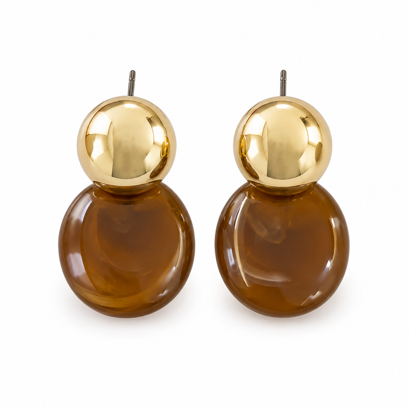 Boucles pendantes Aurélie Amber | or