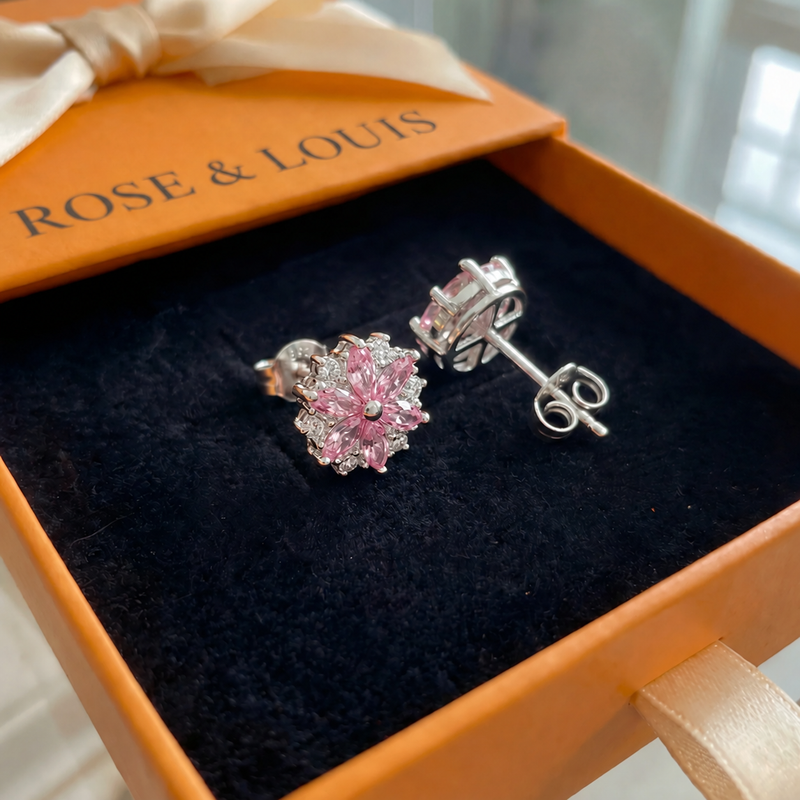 Boucles cerise floraison | or blanc