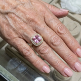 Bague coussin saphir rose | or rose