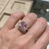 Bague coussin saphir rose | or