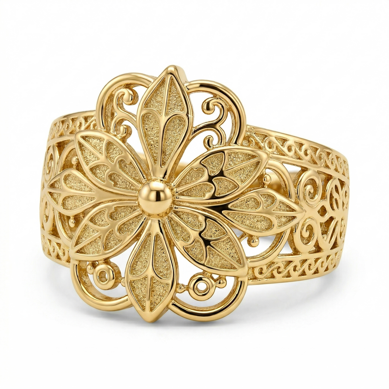 Bague vintage Inspired fleur | or