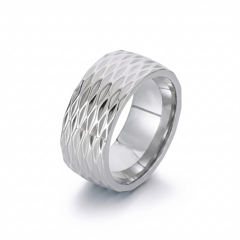 Bague Kaelis Grid anneau | or blanc