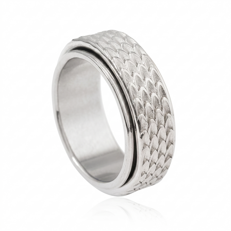 Bague Toren Scale pivotant | or blanc