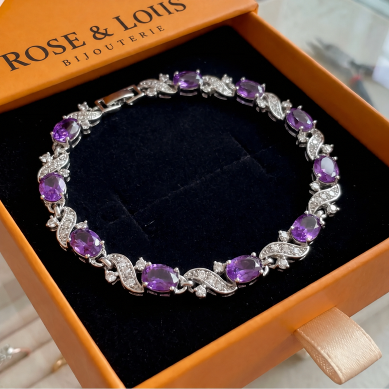 Bracelet Giada Valethyst | or blanc