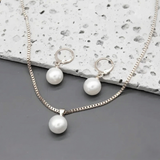 Parure doré grâce perle | or blanc