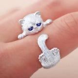 Bague réglable Kitten | or blanc