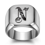 Bague classique Noble initiale | or blanc