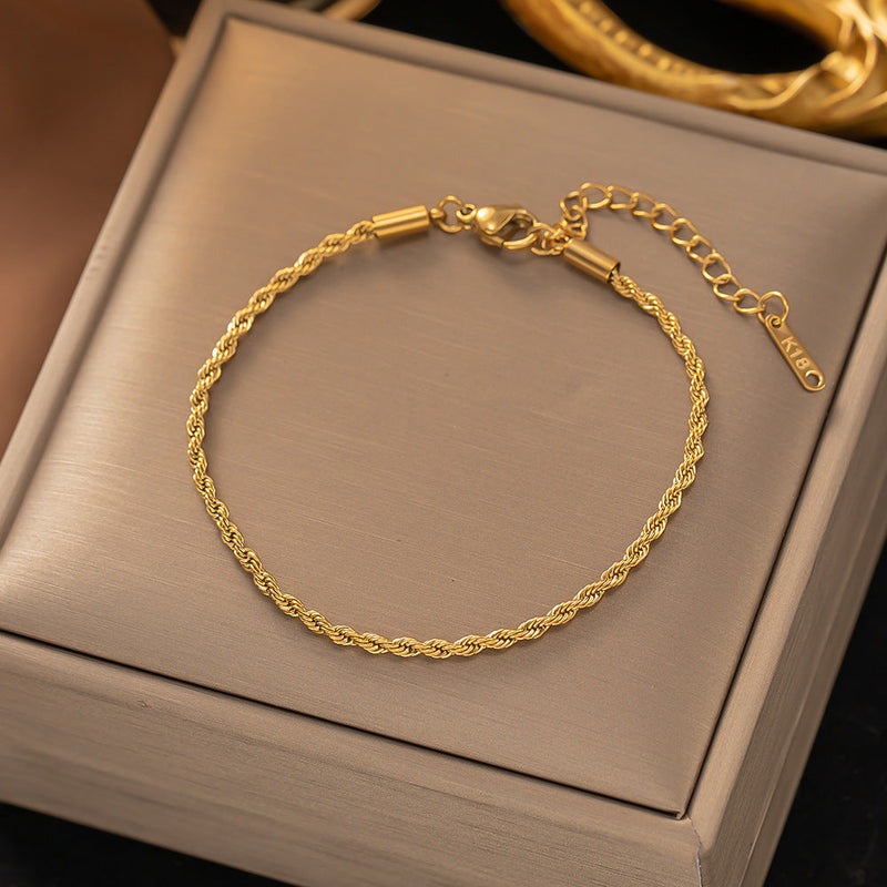 Bracelet torsadé chaîne | or