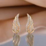Boucles moderne feuille pavé | or