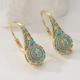 Boucles Valenne turquoise grappe | or