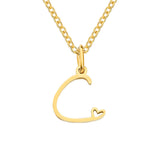 Collier cœur initiale | or