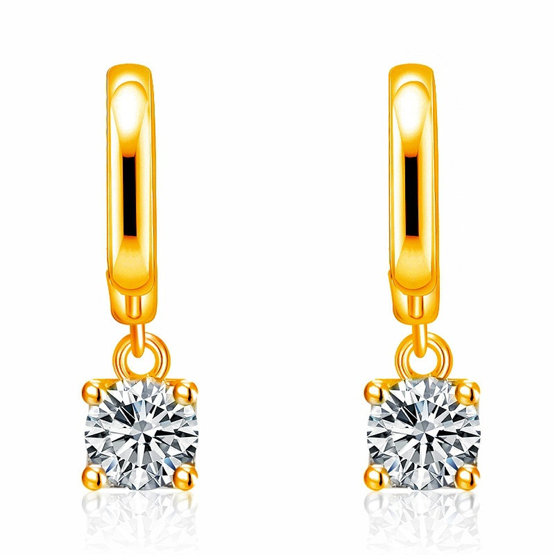 Boucles pendantes Aurora carré | or