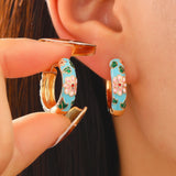 Créoles multicolore floral | or