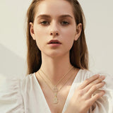 Collier pavé lettre initiale ensemble | or