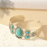 Bracelet Seren turquoise manchette | or blanc