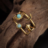 Bague Soluna turquoise Orbit | or