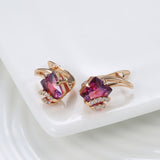 Boucles carmin carré cristal | rosegold