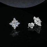 Boucles Aurelie fleur | or blanc