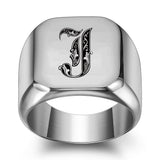 Bague classique Noble initiale | or blanc