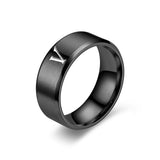 Bague Obsidian initiale | noir finish