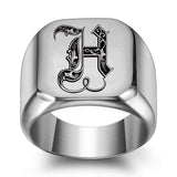 Bague classique Noble initiale | or blanc