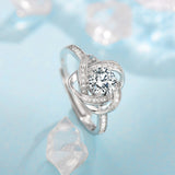 Ensemble Fleur de Givre trèfle nœud | or blanc