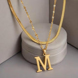 Collier multirang initiale | or