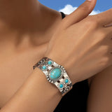Bracelet Seren turquoise manchette | or blanc