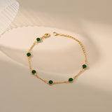 Bracelet émeraude maille chaîne | or