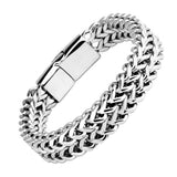 Bracelet Ironclad double chaîne | or blanc