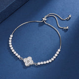 Ensemble Aria trèfle breloque | or blanc