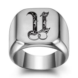 Bague classique Noble initiale | or blanc
