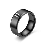Bague Obsidian initiale | noir finish