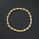 Bracelet classique grappe tennis | or blanc