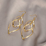 Boucles pendantes minimaliste multirang | or