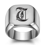 Bague classique Noble initiale | or blanc