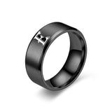 Bague Obsidian initiale | noir finish