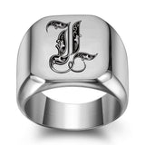 Bague classique Noble initiale | or blanc