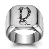 Bague classique Noble initiale | or blanc