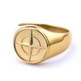 Chevalière classique Compass | or blanc