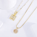 Collier pavé lettre initiale ensemble | or