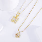 Collier pavé lettre initiale ensemble | or