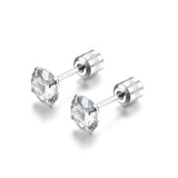 Boucles classique Solitaire | or blanc