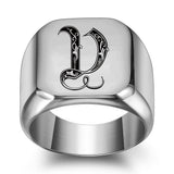 Bague classique Noble initiale | or blanc