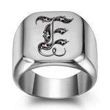 Bague classique Noble initiale | or blanc