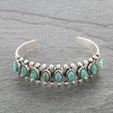 Bracelet Azmira turquoise manchette | or blanc