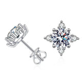 Boucles Aurelie fleur | or blanc