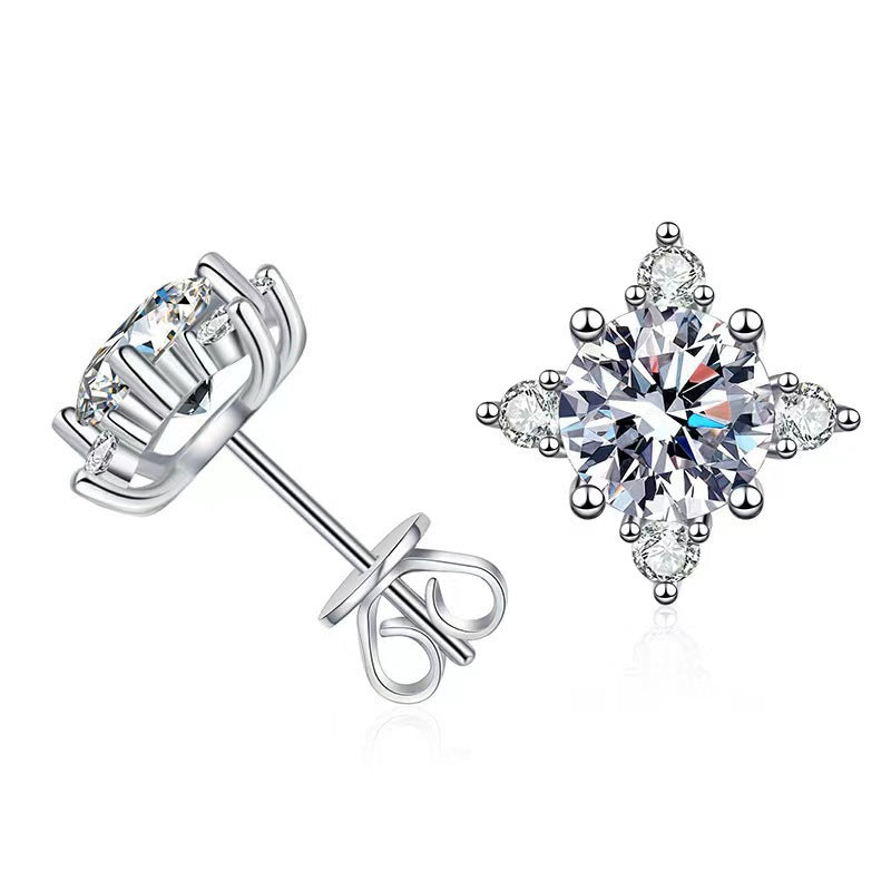 Boucles Aurelie fleur | or blanc