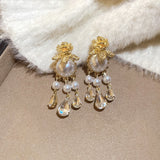 Boucles pendantes Ivoria perle Dew | or