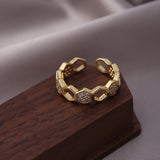 Bague cristal Honeycomb | or